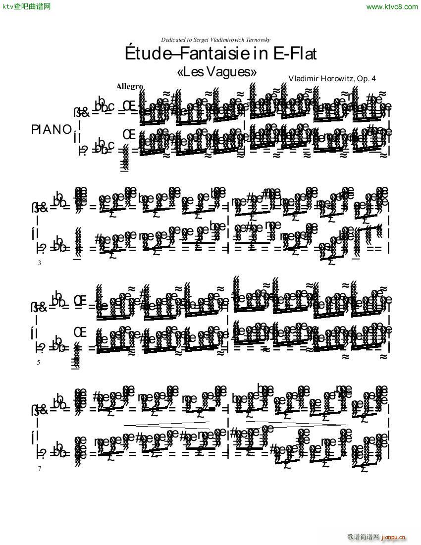 Horowitz etude fantasy les vagues op 4(钢琴谱)1