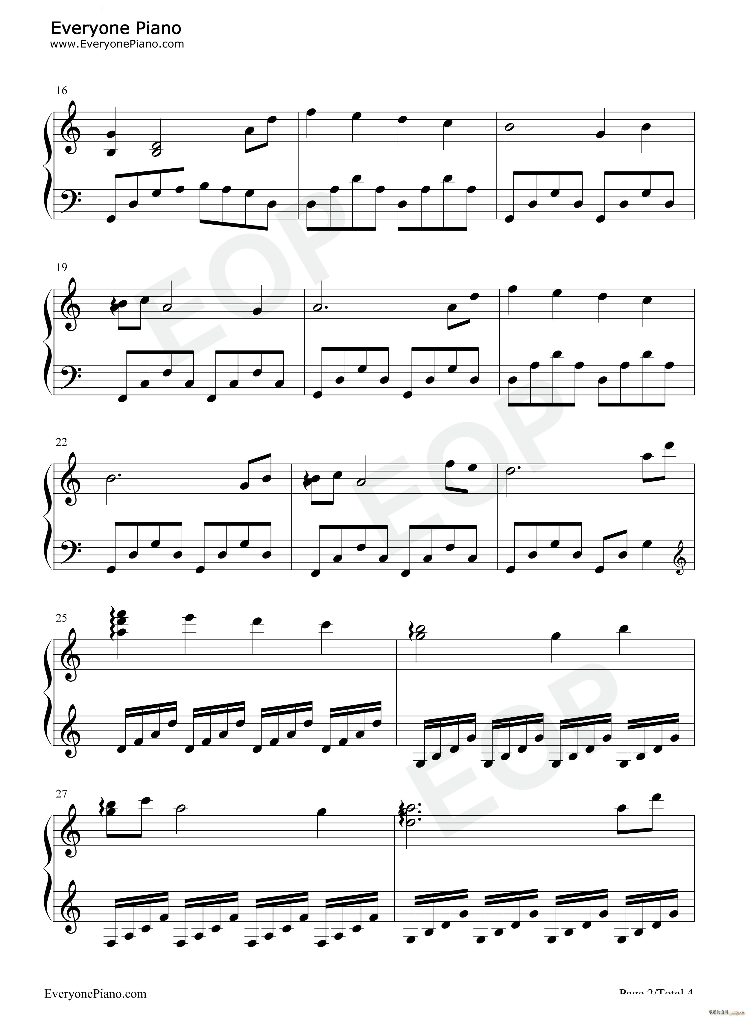 From Past to Present上古卷轴5天际BGM(钢琴谱)3