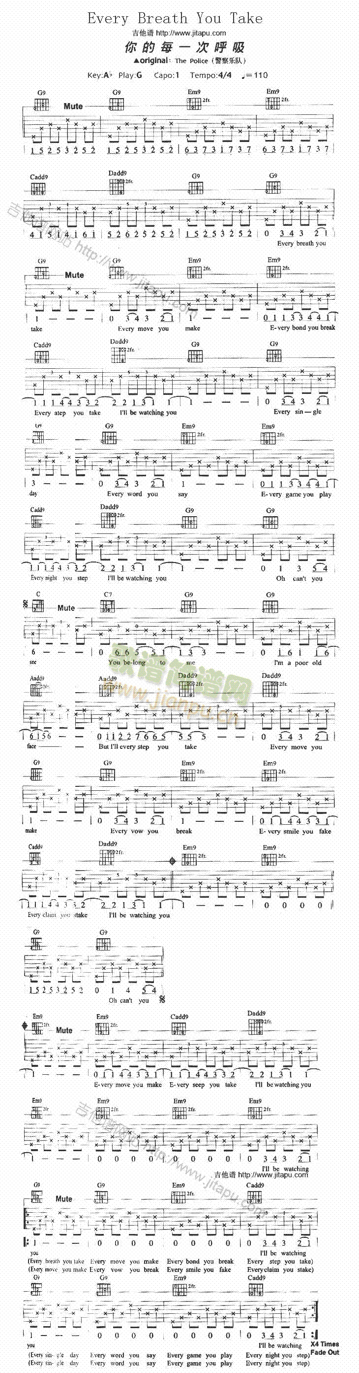 EveryBreathYouTake(吉他谱)1