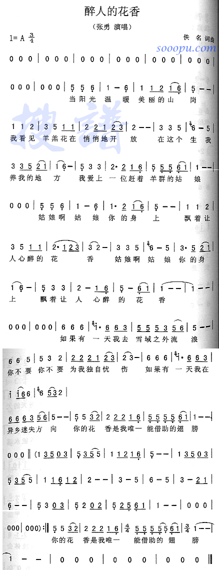 醉人的花香(五字歌谱)1