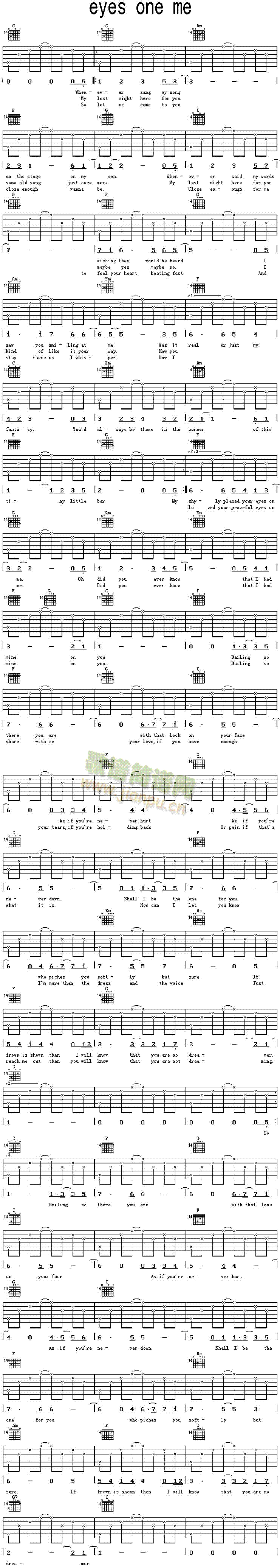 EyesOneMe(吉他谱)1