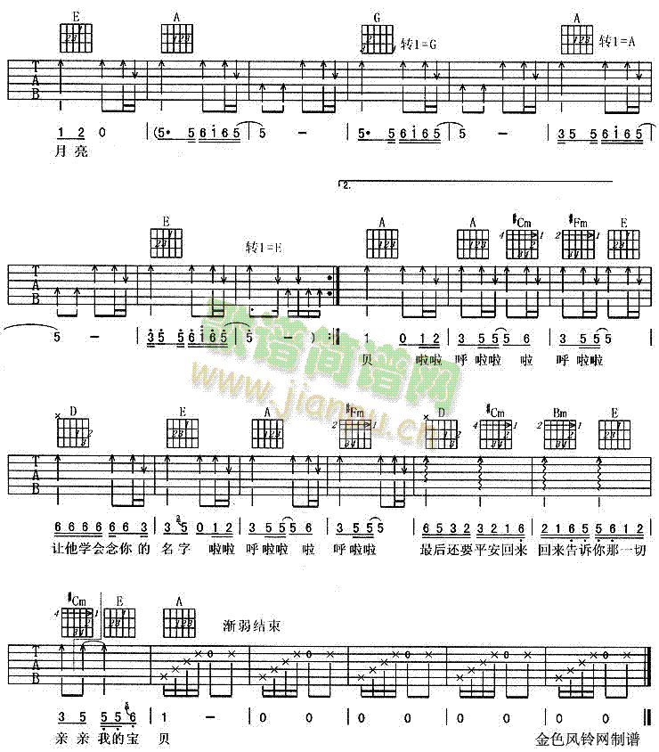亲亲我的宝贝(吉他谱)3