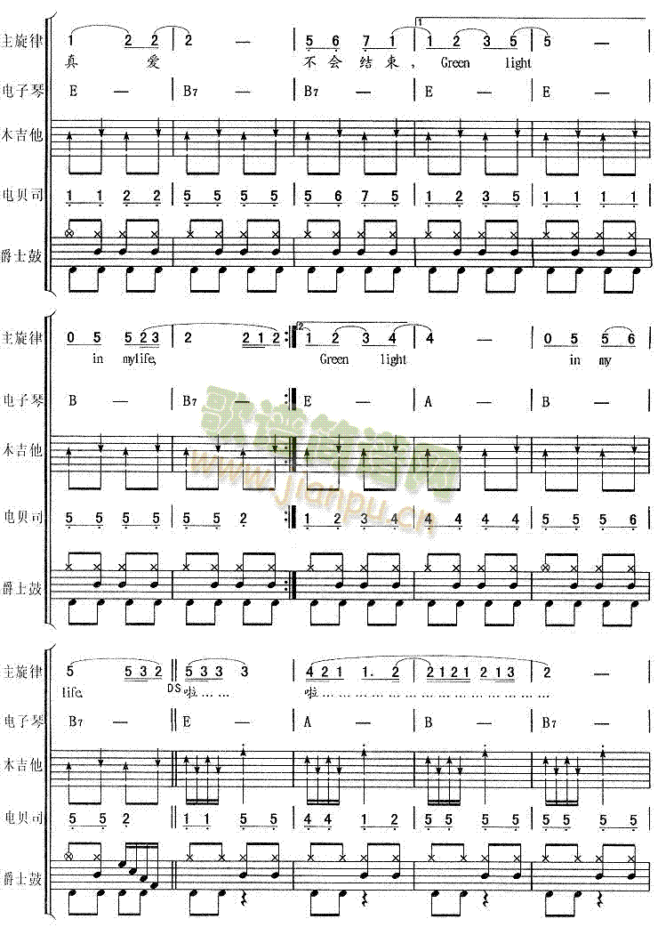 绿光(电子琴谱)3