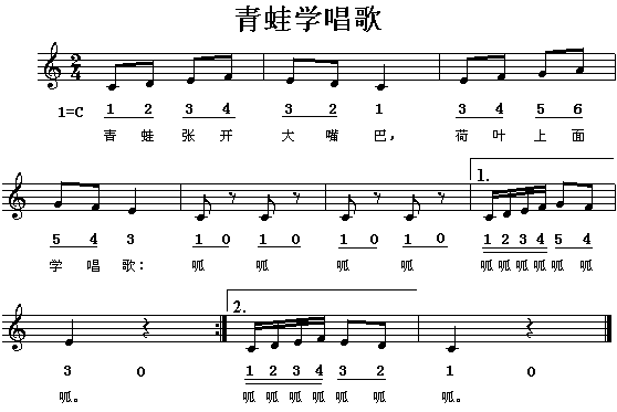 青蛙学唱歌(五字歌谱)1