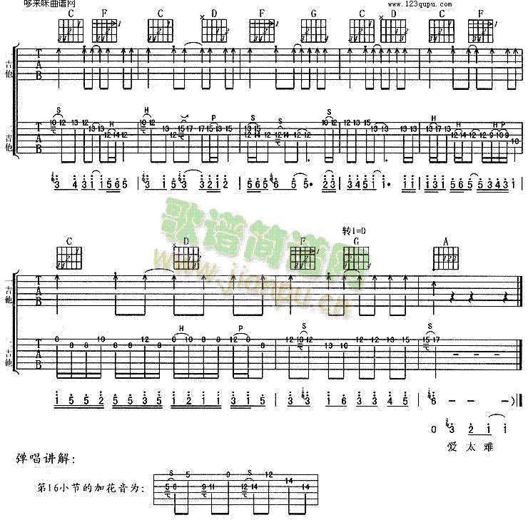 爱太难(吉他谱)3