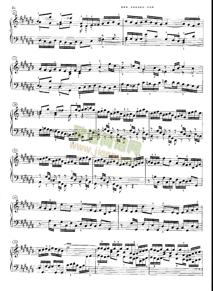 巴赫平均律曲集第一册第3首键盘类钢琴(其他乐谱)5