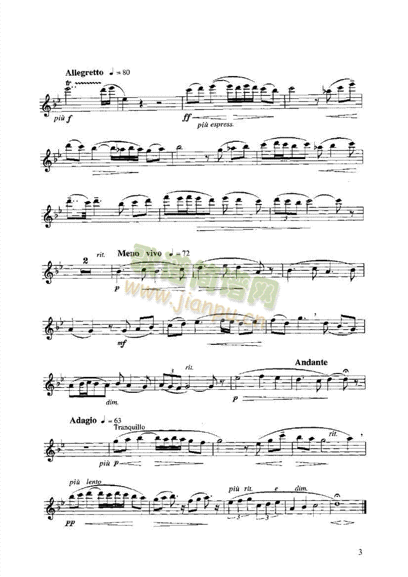 潘牧神与小鸟管乐类长笛(其他乐谱)3