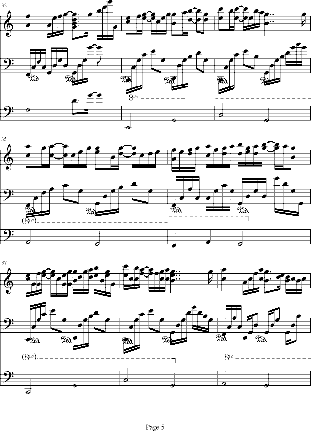 回忆里の梦√(钢琴谱)5