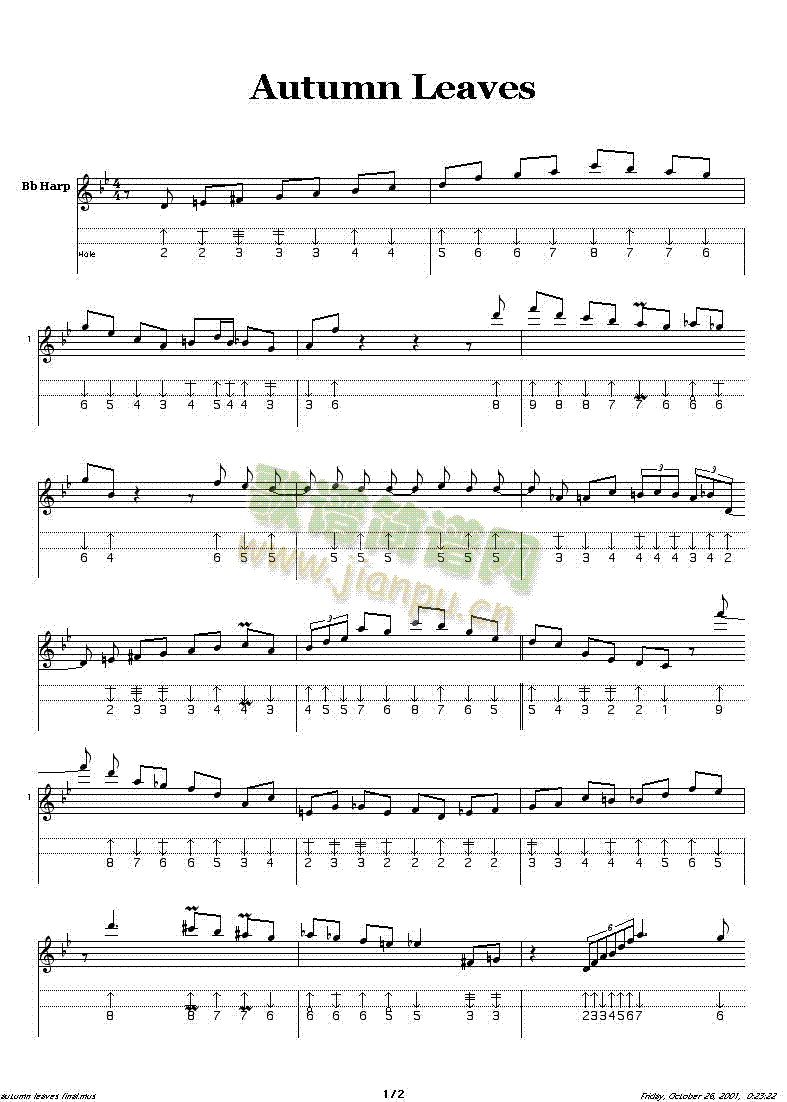 autumnleaves1口琴谱(其他乐谱)1