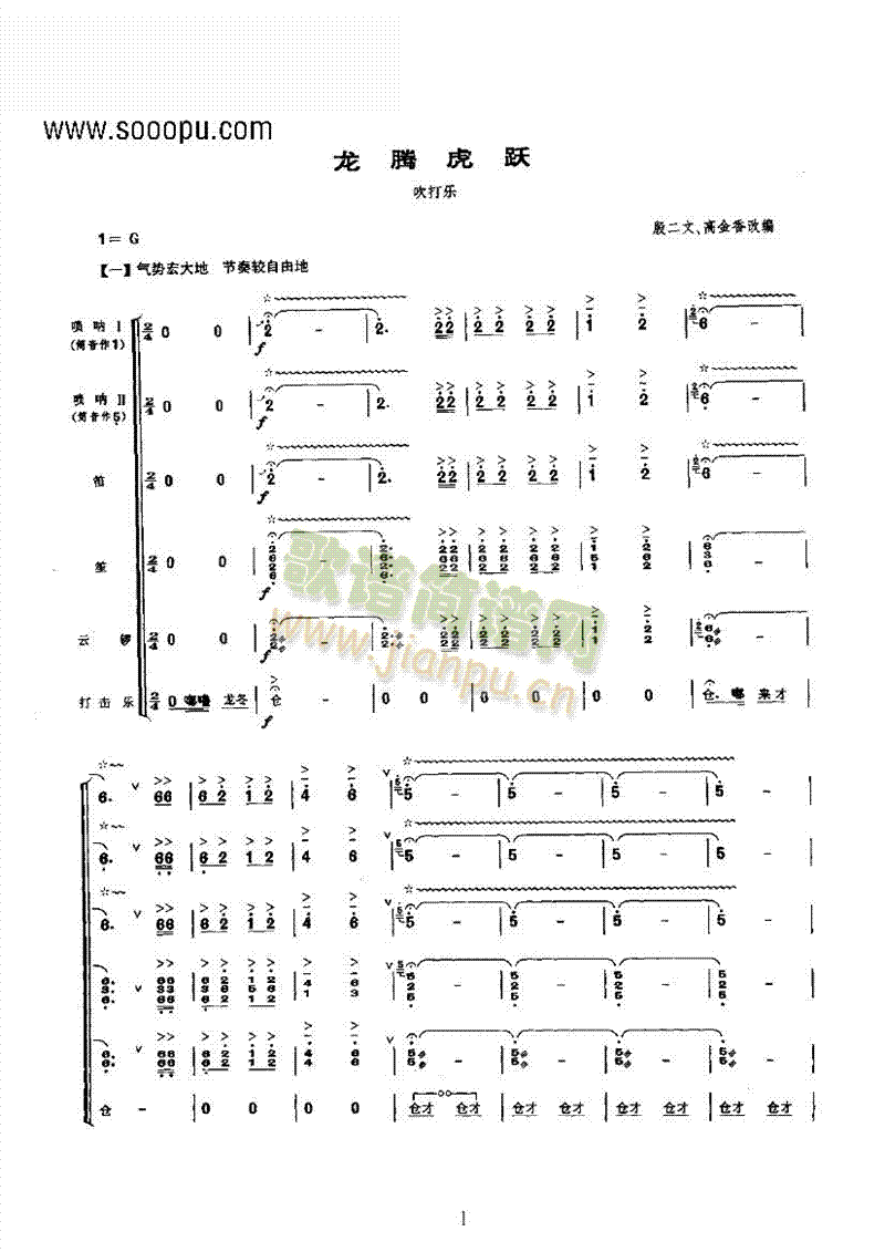 龙腾虎跃乐队类民乐合奏(其他乐谱)1