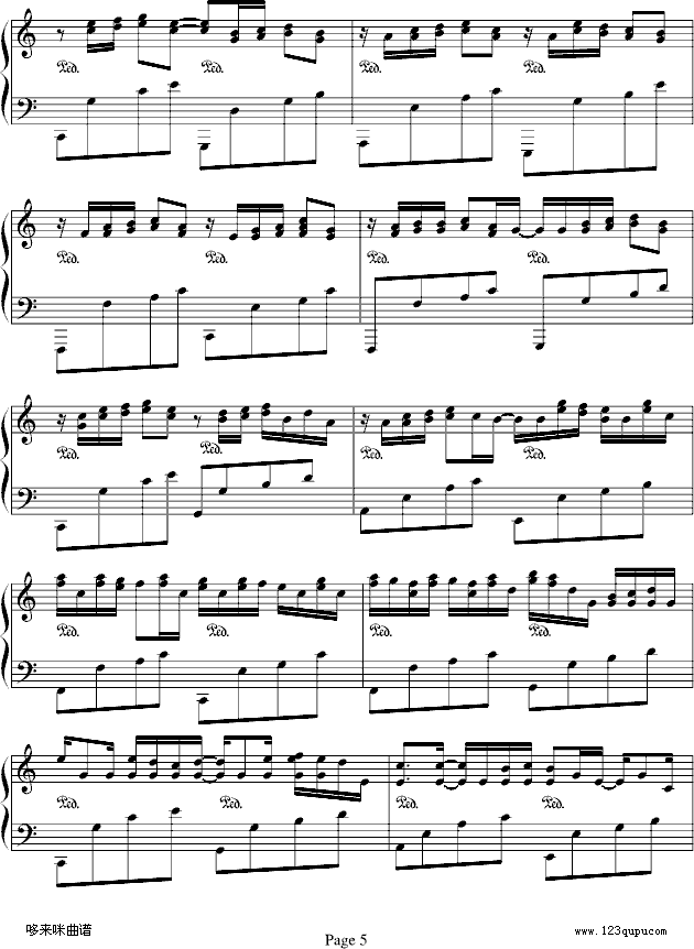 卡农--帕赫贝尔-Pachelbel(钢琴谱)5