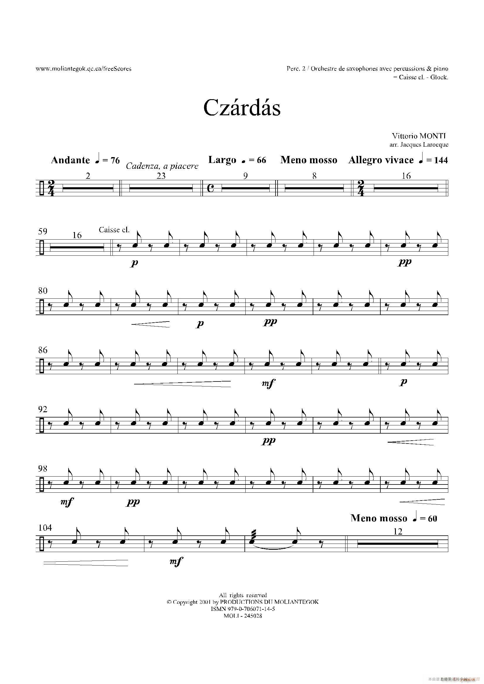 Czardas 查尔达斯 15重奏 5副打击乐(总谱)3