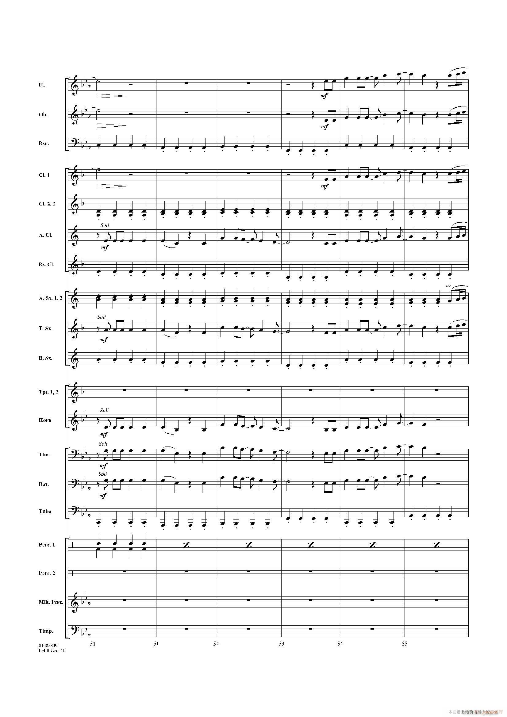 Let it go 冰雪奇缘 主题曲 交响管乐(总谱)9