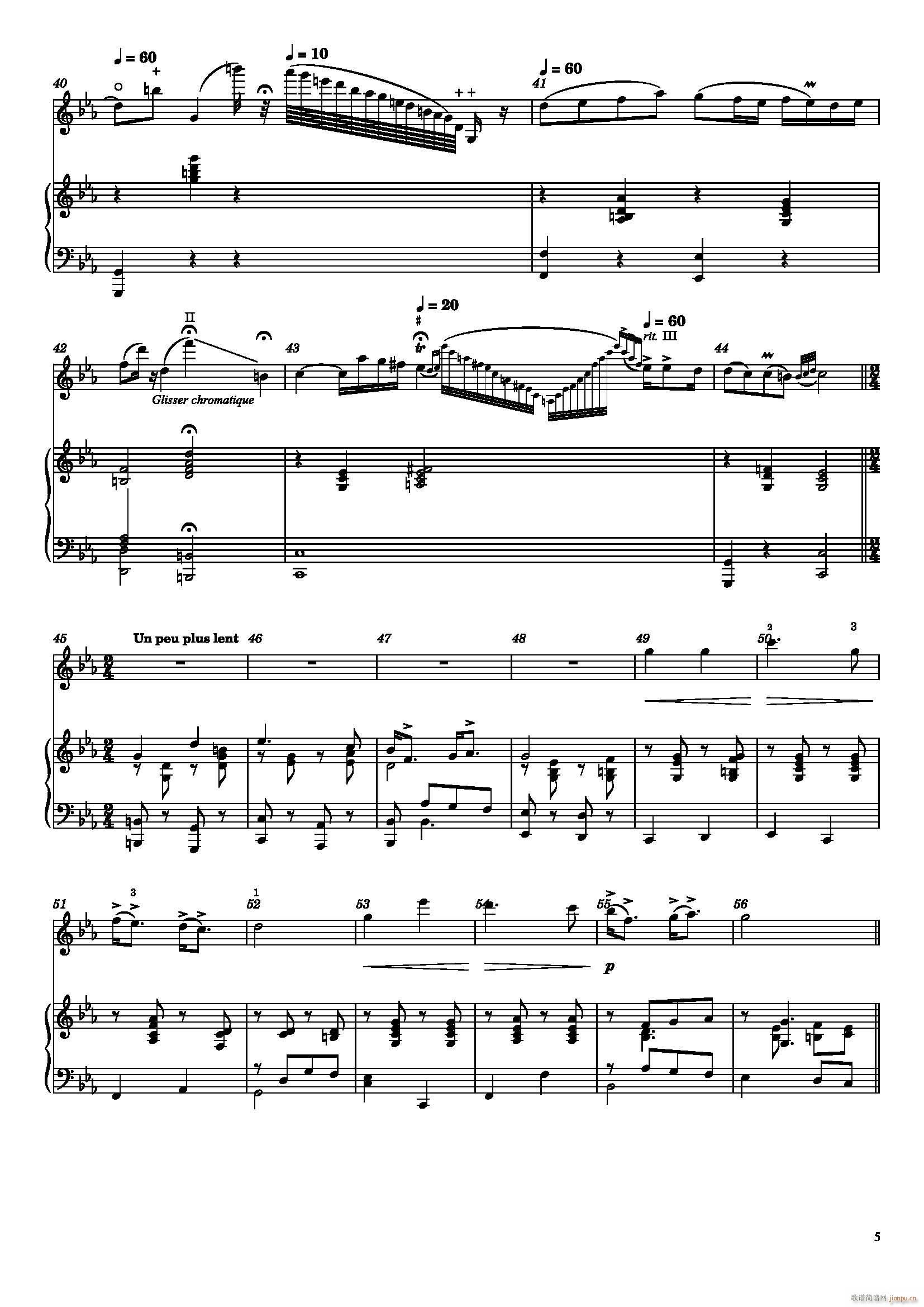 萨拉萨蒂 流浪者之歌 小提琴 钢琴(钢琴谱)5