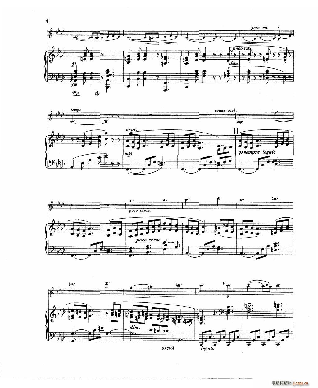 Bowen Barcarolle for violin and piano(钢琴谱)6