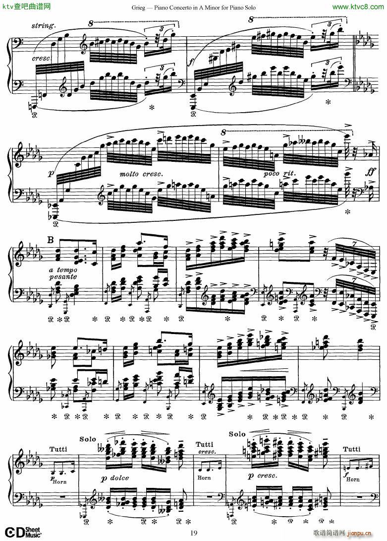 Grieg Piano Concerto solo arr 2 byGrieg(钢琴谱)19