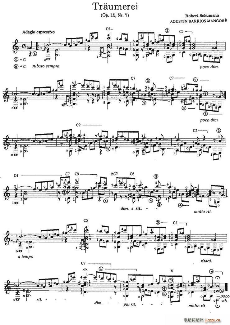 Traumerei 古典吉他(吉他谱)1