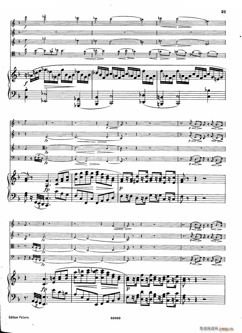 Brahms op 34 Piano Quintet f minor score 一(钢琴谱)20