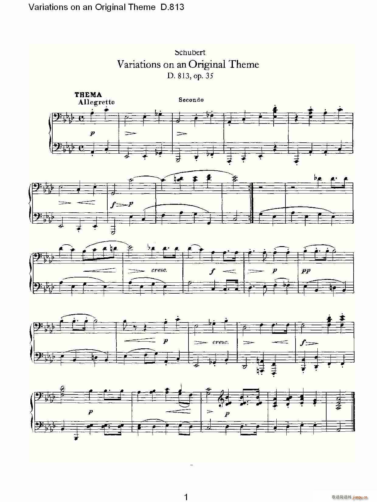 Variations on an Original Theme D.813(十字及以上)1