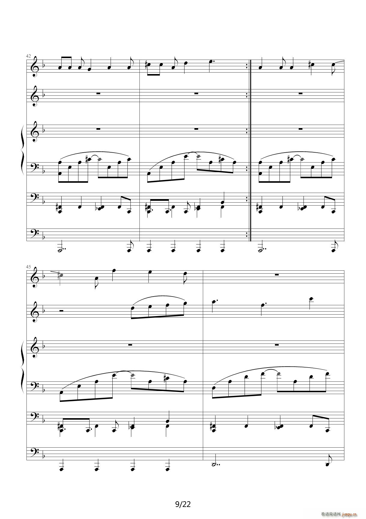 苦笑 F调(钢琴谱)9