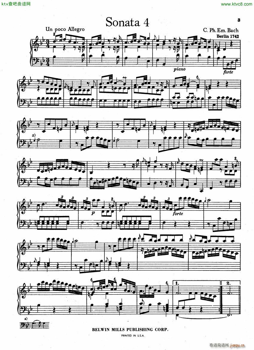 Bach CPE 6 Wurttemberg Sonatas(钢琴谱)26