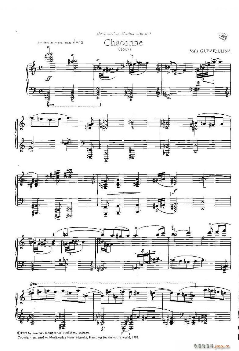 Gubaidulina Chacona Chacona(十字及以上)1