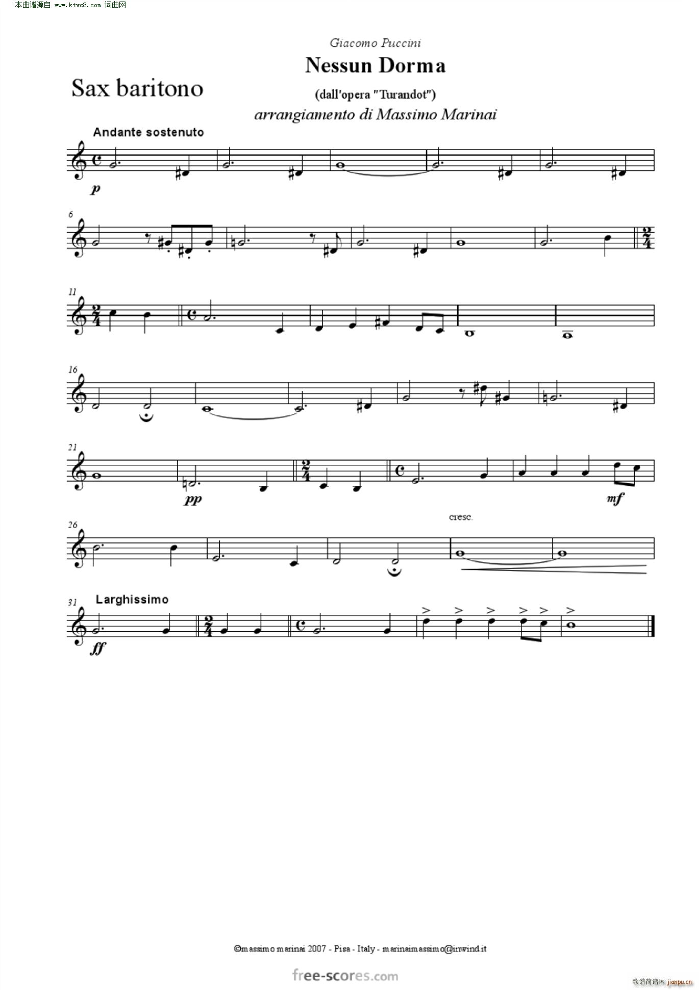 NessunDorma今夜无人入睡 管弦乐 含各声部(总谱)20