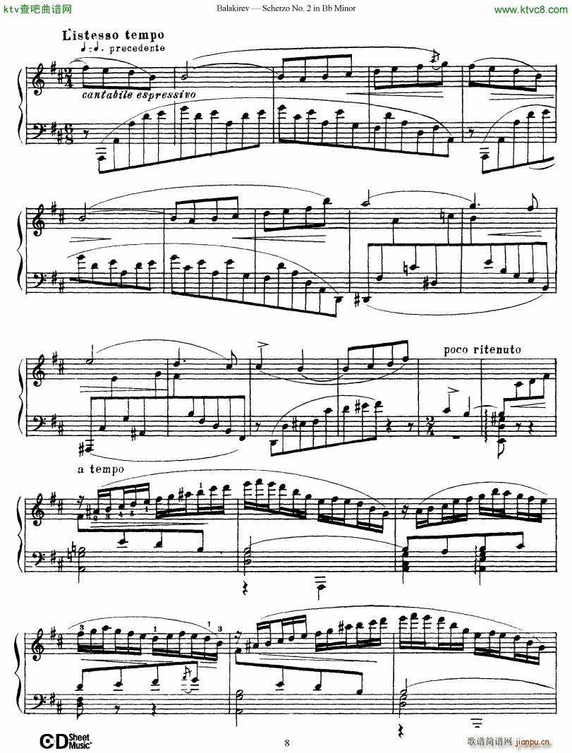 Balakirev Scherzo No 2 Bb Minor(钢琴谱)8