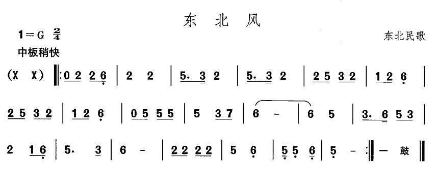 东北秧歌：东北风(其他乐谱)1