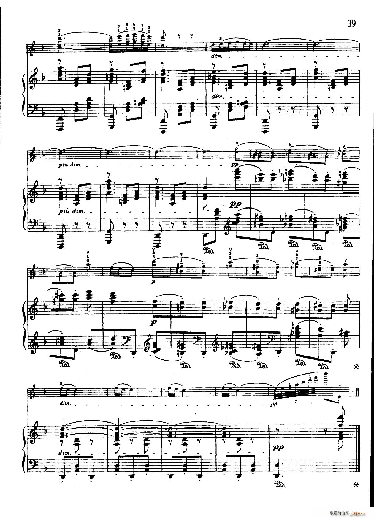 小夜曲 为著名小提琴家克莱斯勒而作(小提琴谱)6