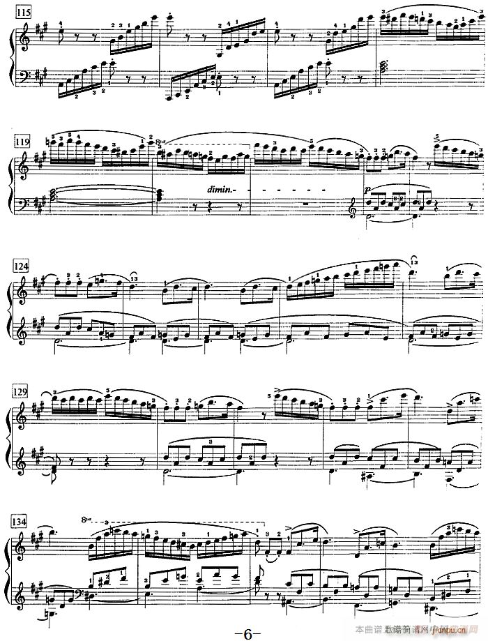 钢琴教程第八级 大型乐曲 A大调奏鸣曲 Op 120 第三乐章(钢琴谱)6