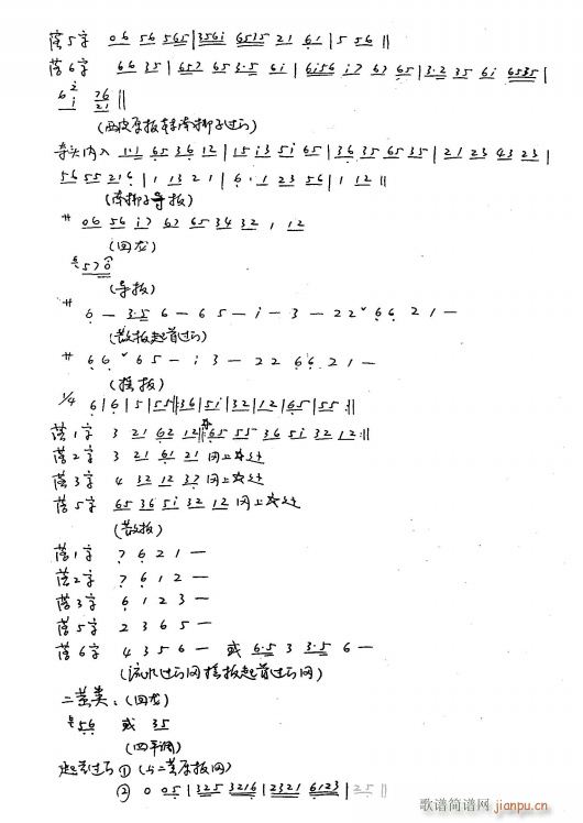 京剧常用过门 8其它过门 西皮类 二黄类 手抄本(京剧曲谱)1