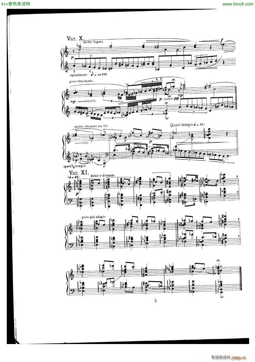 van Dieren Theme Variations(钢琴谱)8