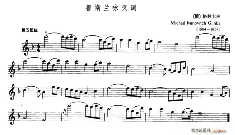 鲁斯兰咏叹调(六字歌谱)1