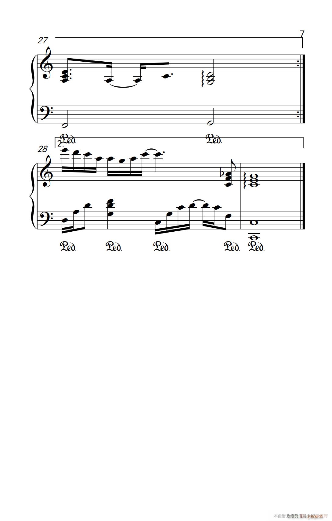 认真的雪 弹吧音教 制谱版(钢琴谱)8