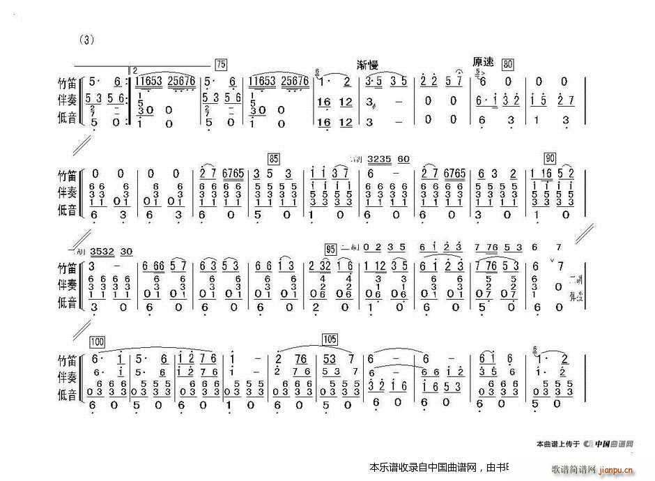 关东风情 笛子独奏 伴奏(总谱)3