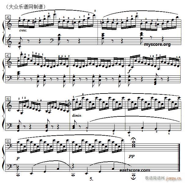 车尔尼 钢琴快速练习曲 Czerny 299 第8首 及练习提示(钢琴谱)5