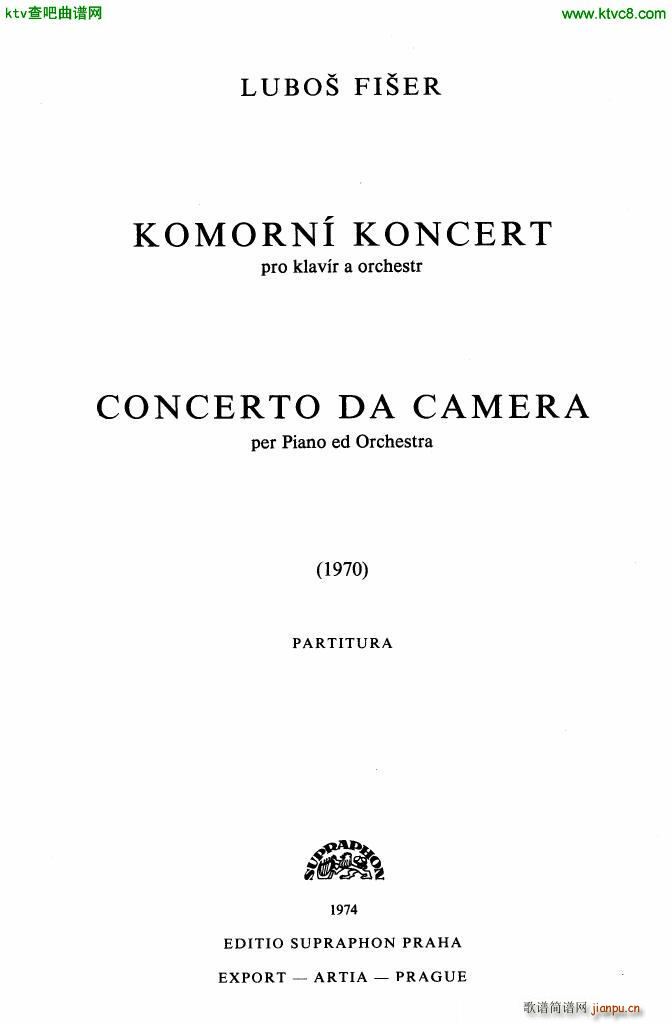 Fiser concerto da camera for piano full score(钢琴谱)1