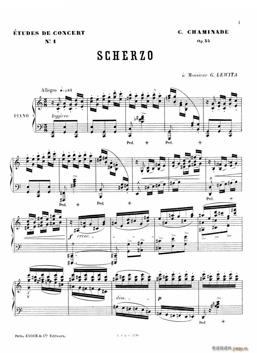 Chaminade 6 Etudes Op35 一 6 Etudes Op35 一(十字及以上)1