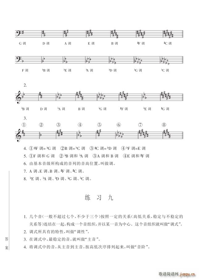 其他 第16讲关于旋律的基础知识 第178页答案之练习九(十字及以上)1