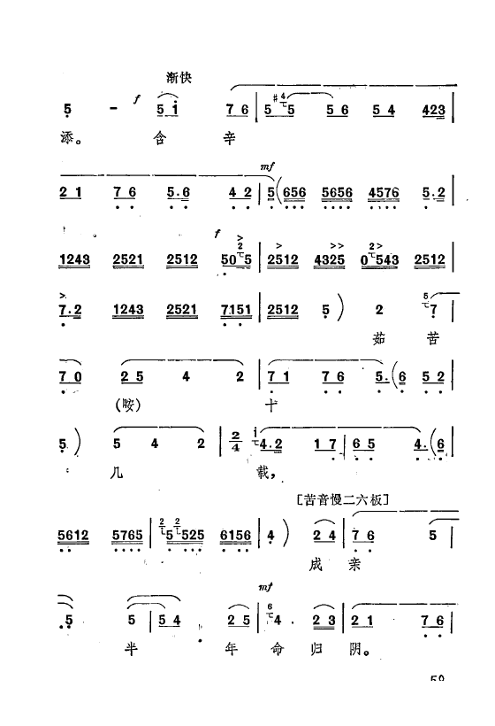 祝福 主要唱腔选 秦腔现代剧 051 073(十字及以上)12