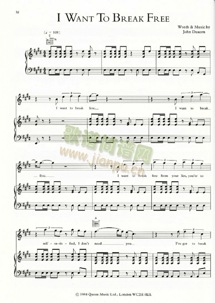 IWANTTOBREAKFREE(吉他谱)1