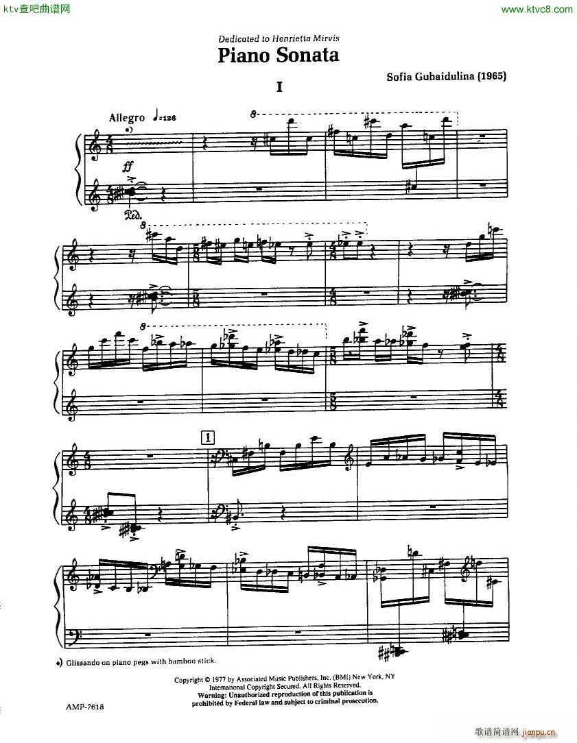 Gubaidulina Sofia Piano Sonata(钢琴谱)1