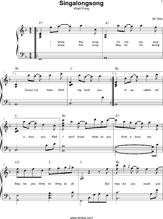 Singalongsong(钢琴谱)1