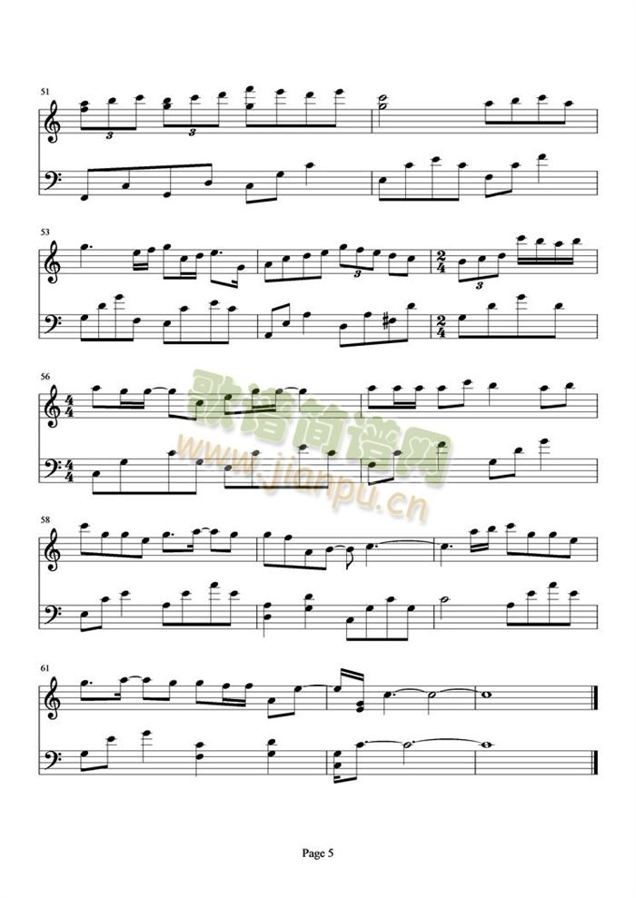 莫斯科沒有眼泪(钢琴谱)5