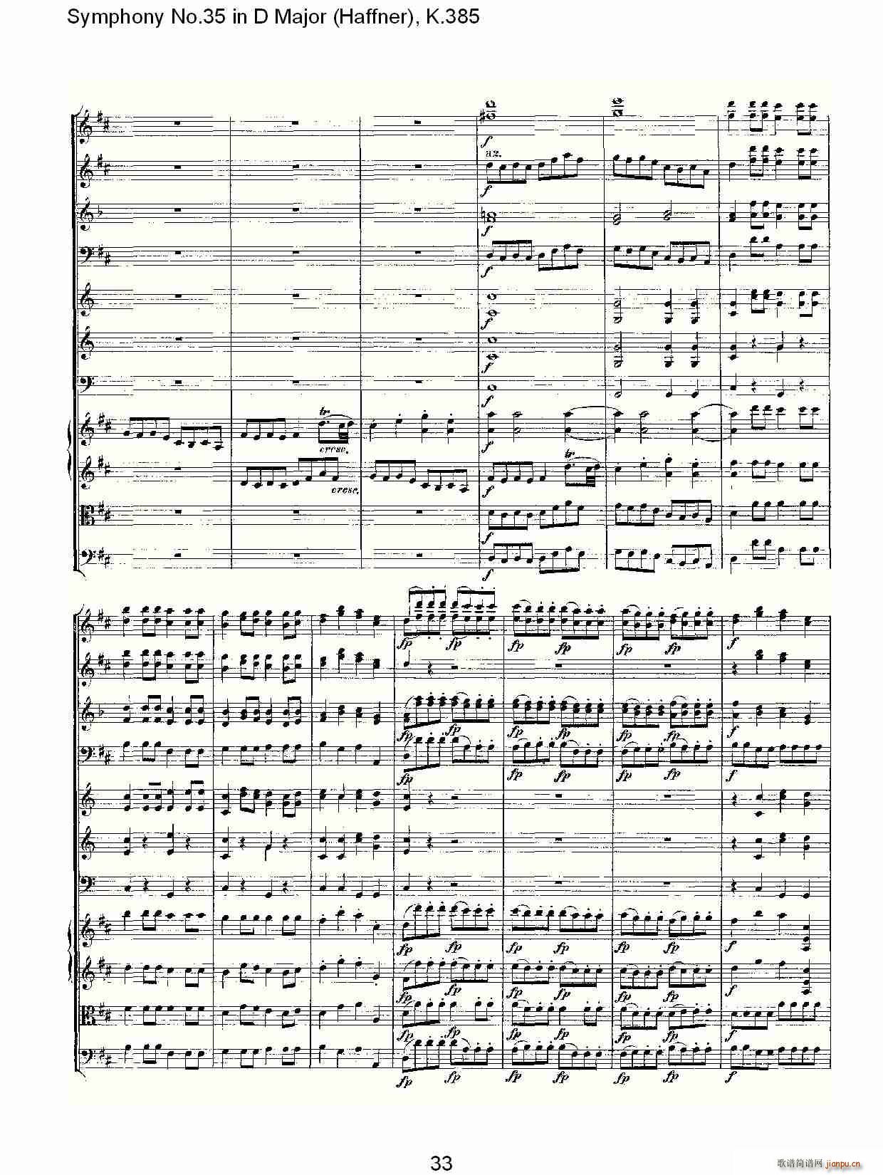 Symphony No.35 in D Major, K.385(十字及以上)33