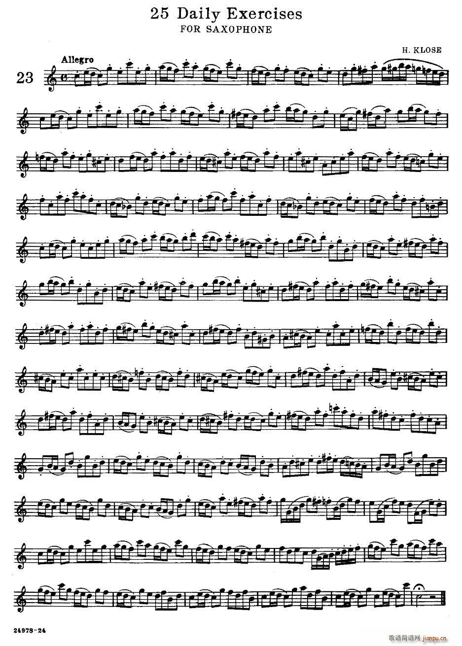 klose 25首萨克斯练习曲 23(十字及以上)1