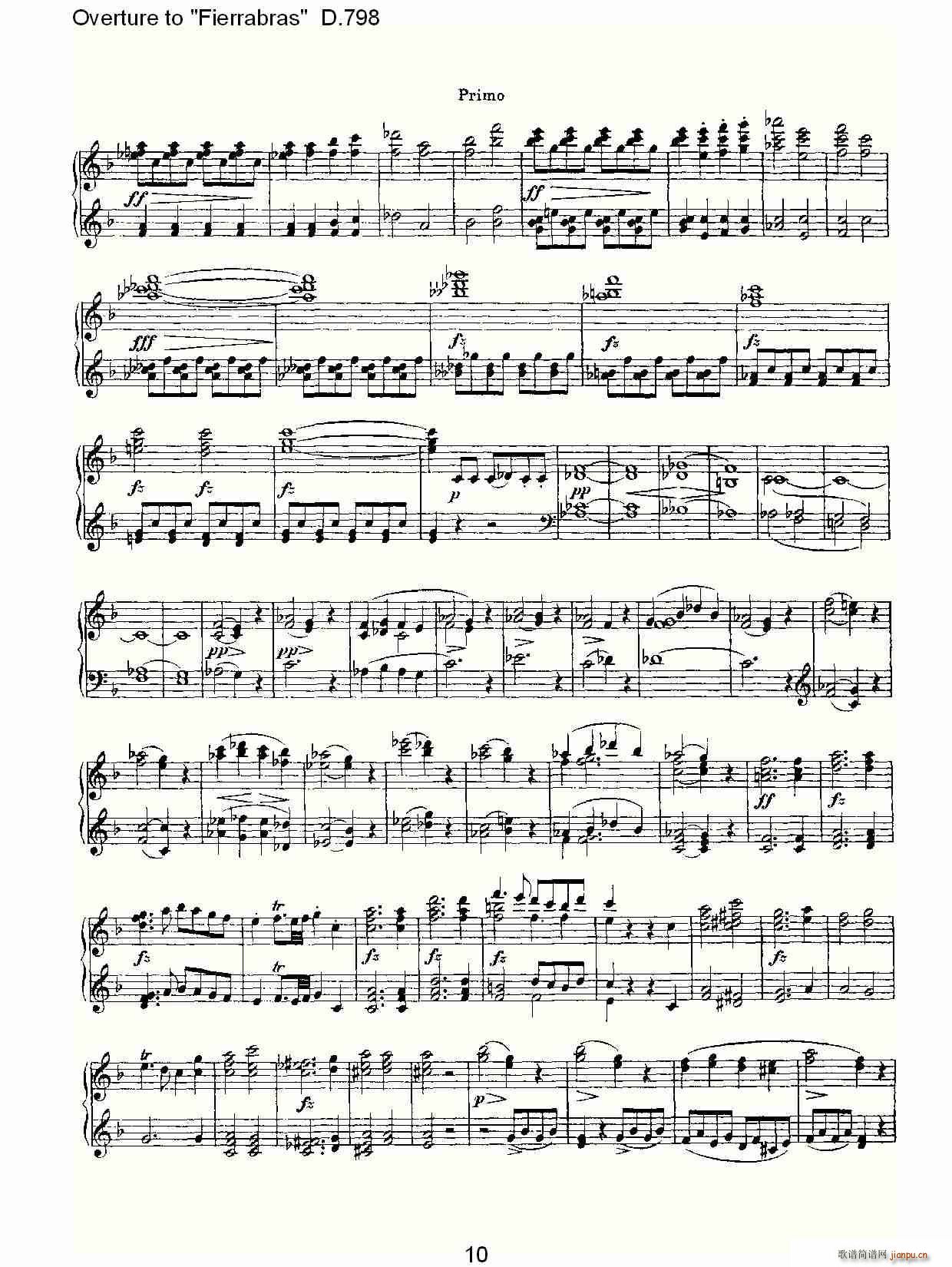Overture to Fierrabras D 798 Fierrabras 序曲D 798(钢琴谱)10