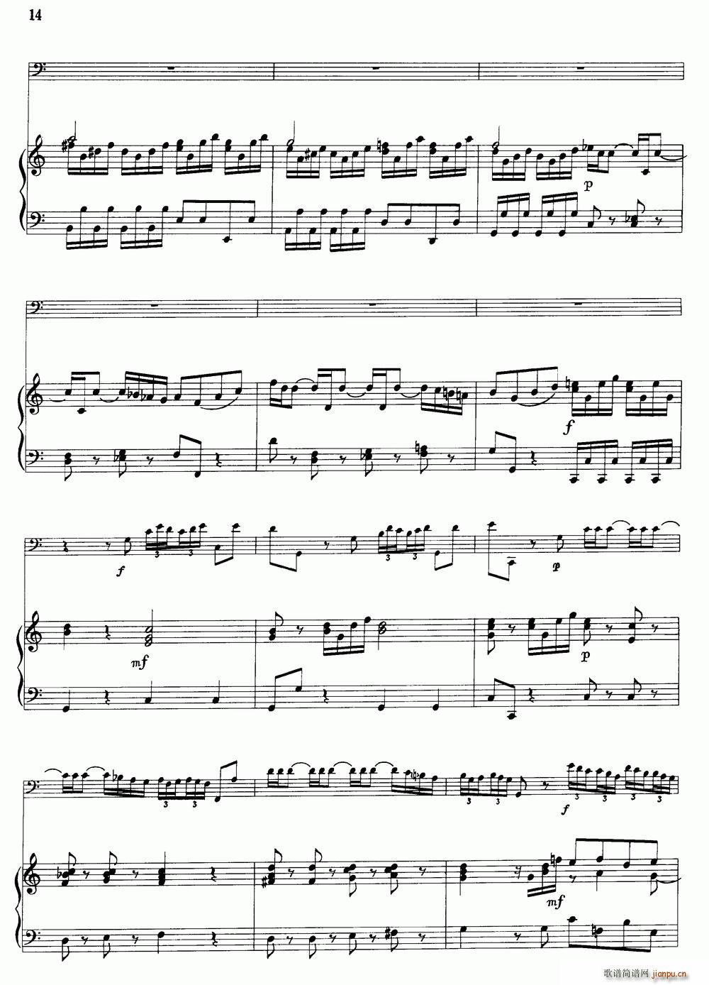 C大调协奏曲 大管 钢琴伴奏 铜管(钢琴谱)14