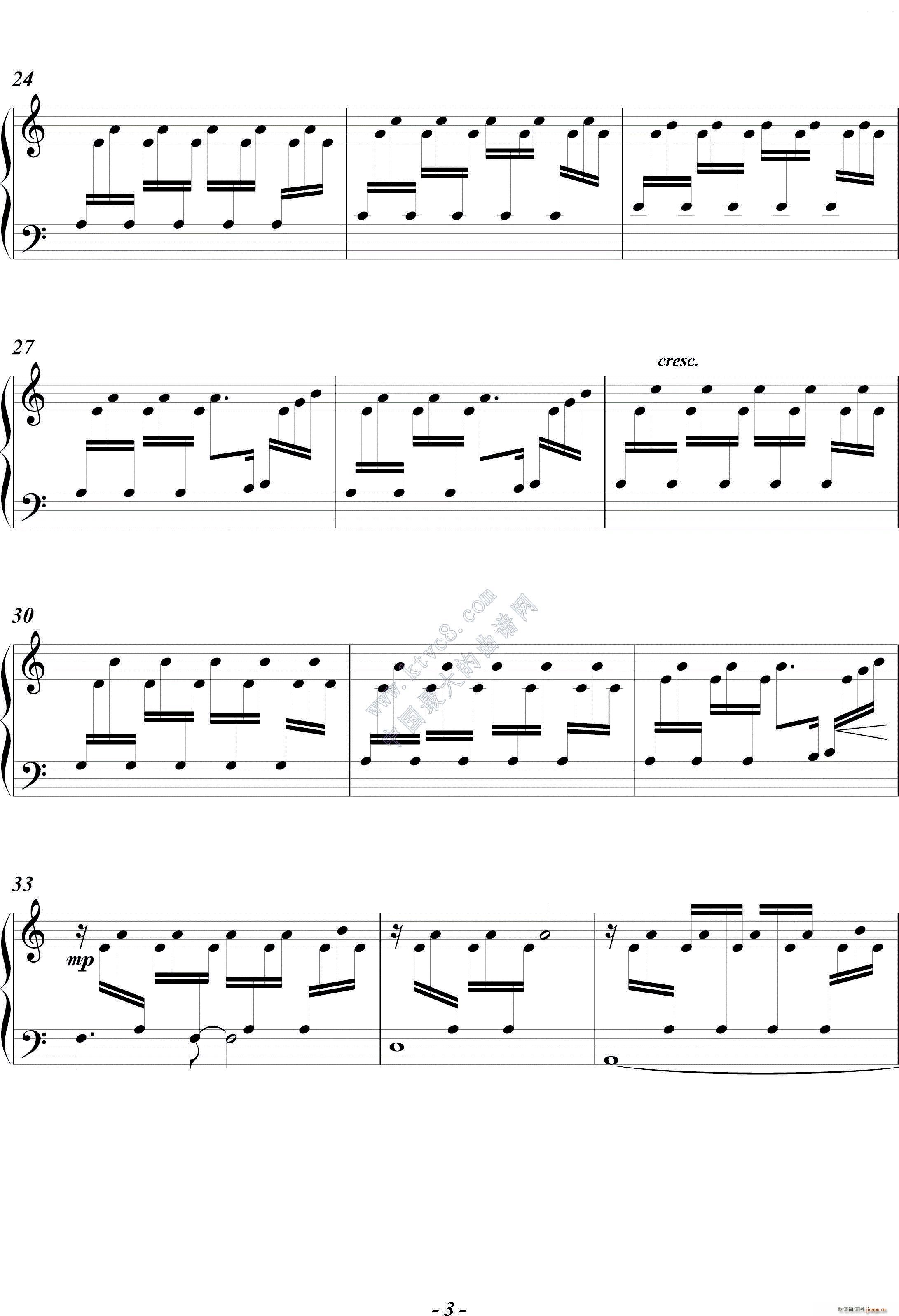 Una mattina 片尾曲(钢琴谱)3